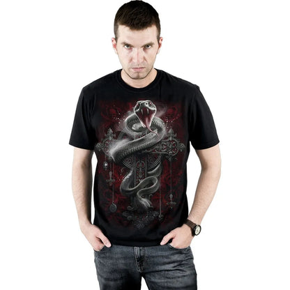 Black - Side - Spiral Direct Unisex Adult Gothic Serpent Short-Sleeved T-Shirt