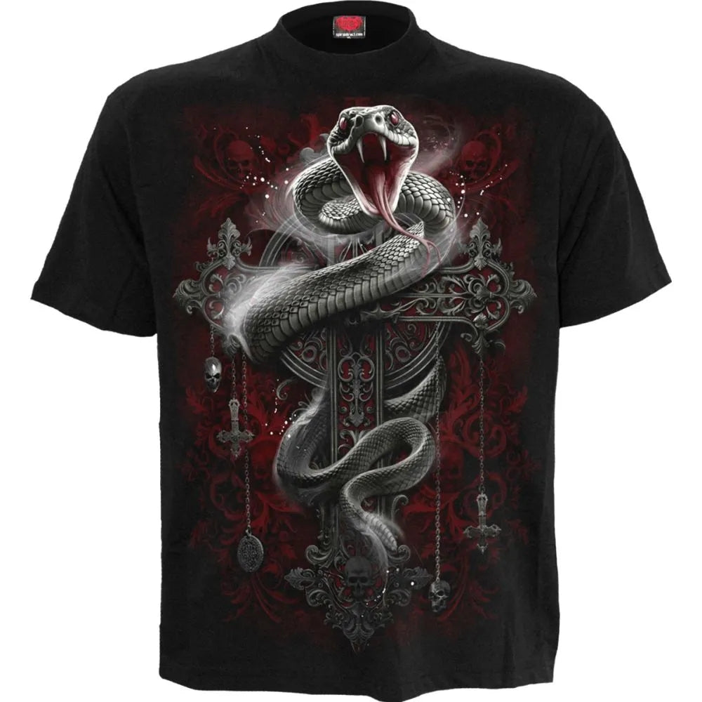 Black - Front - Spiral Direct Unisex Adult Gothic Serpent Short-Sleeved T-Shirt