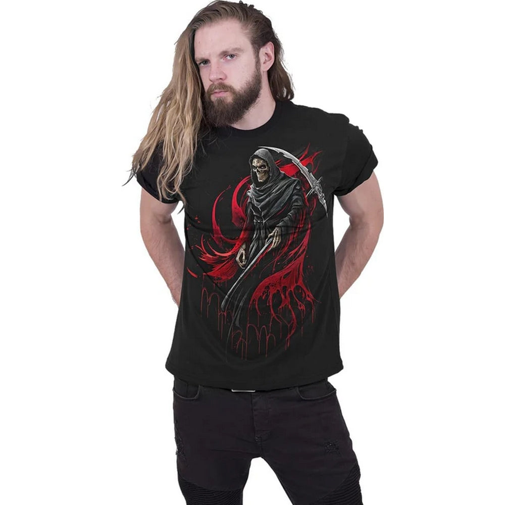 Black - Side - Spiral Direct Unisex Adult Screaming Death Short-Sleeved T-Shirt