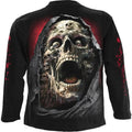 Black - Back - Spiral Unisex Adult Screaming Death Long-Sleeved T-Shirt