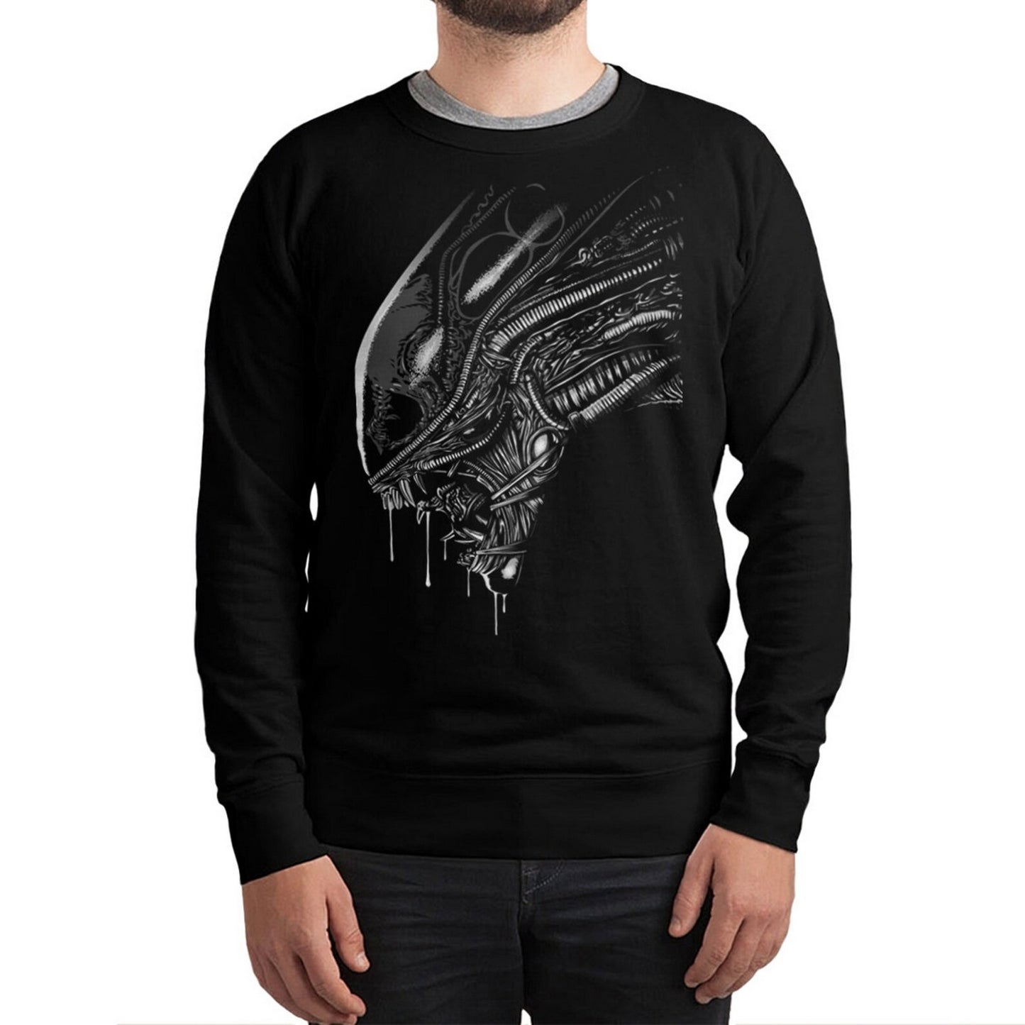 Black - Front - Alien Unisex Adult Xenomorph Sweatshirt