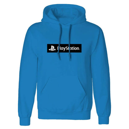 Blue - Front - Playstation Unisex Adult Box Logo Hoodie