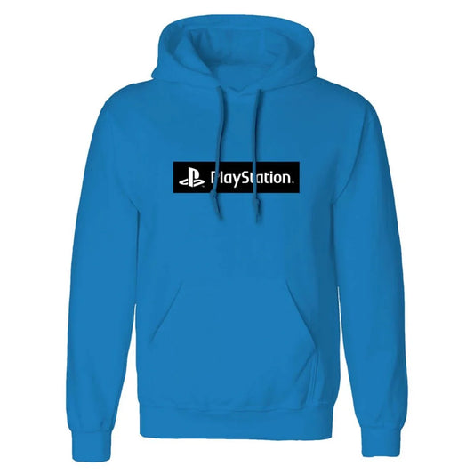 Blue - Front - Playstation Unisex Adult Box Logo Hoodie