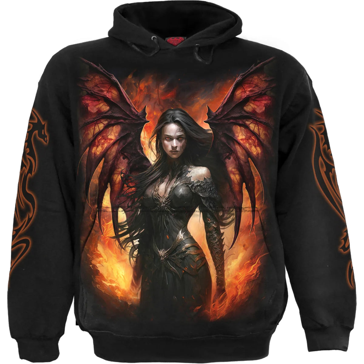 Black - Front - Spiral Direct Unisex Adult Draco Queen Hoodie