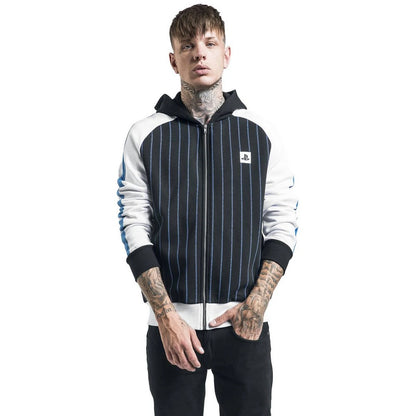 Black - Lifestyle - Playstation Unisex Adult Striped Logo Hoodie