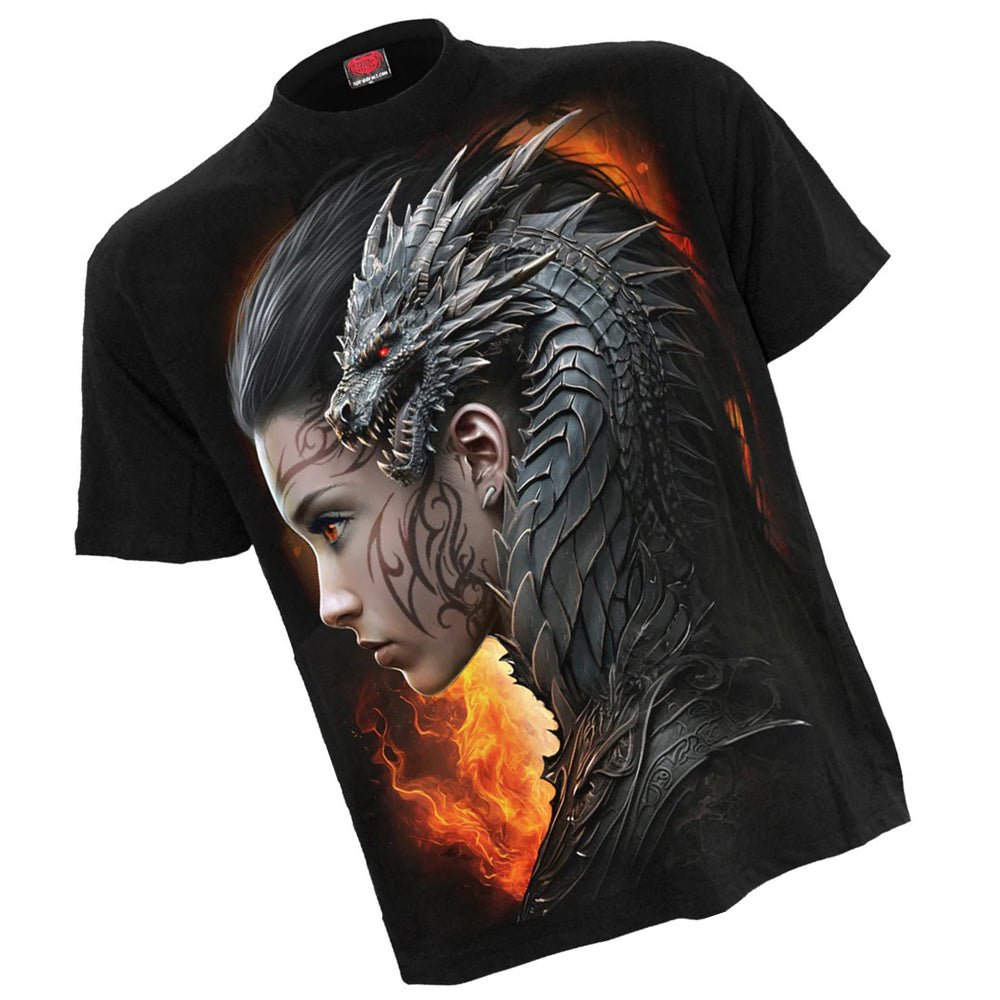 Black - Back - Spiral Direct Unisex Adult Draco Queen Short-Sleeved T-Shirt