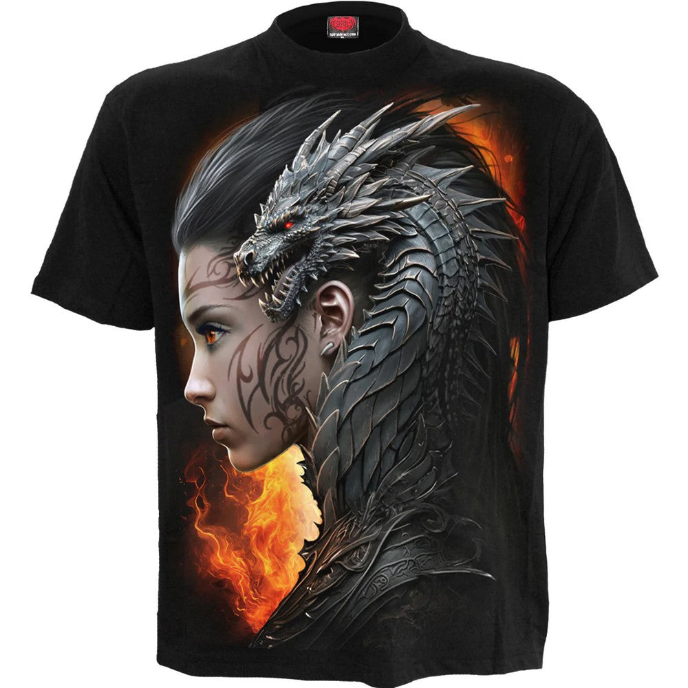 Black - Front - Spiral Direct Unisex Adult Draco Queen Short-Sleeved T-Shirt