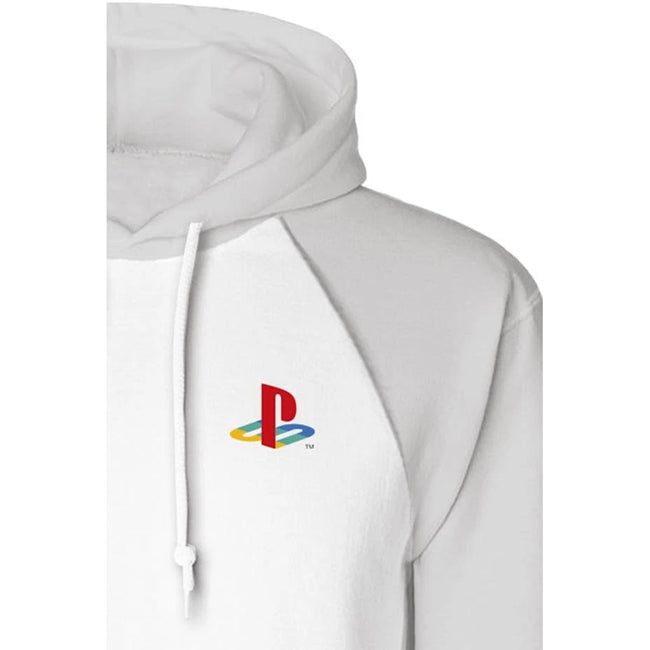 White - Back - Playstation Unisex Adult Logo Raglan Hoodie