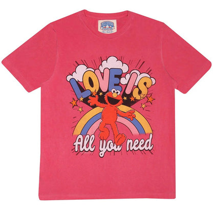 Red - Front - Sesame Street Unisex Adult Love Is All You Need Elmo T-Shirt