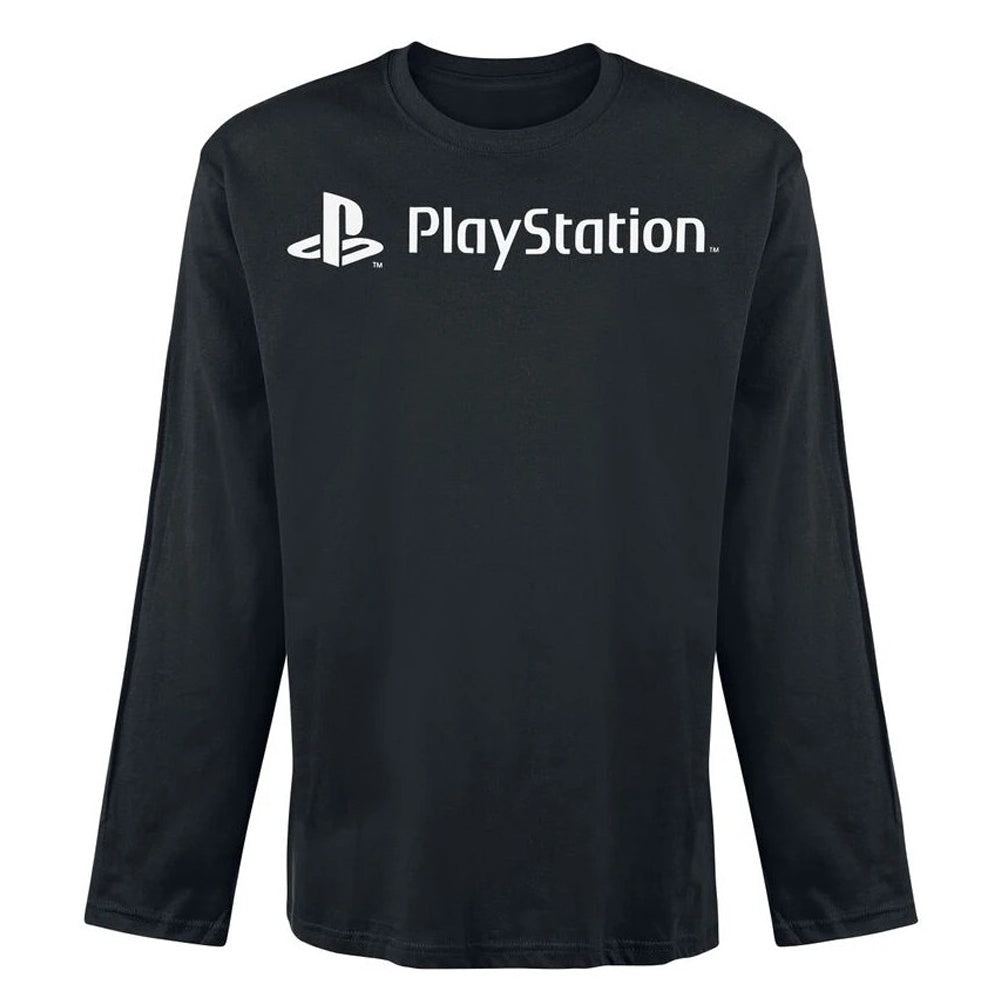 Black - Front - Playstation Unisex Adult Logo Long-Sleeved Sweatshirt