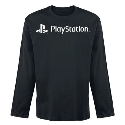 Black - Front - Playstation Unisex Adult Logo Long-Sleeved Sweatshirt
