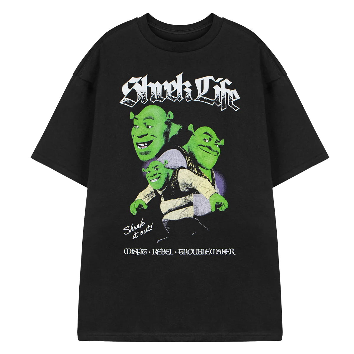 Black - Front - Shrek Unisex Adult Life T-Shirt