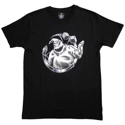Black - Front - The Nightmare Before Christmas Unisex Adult Roll Ooogie Boogie T-Shirt