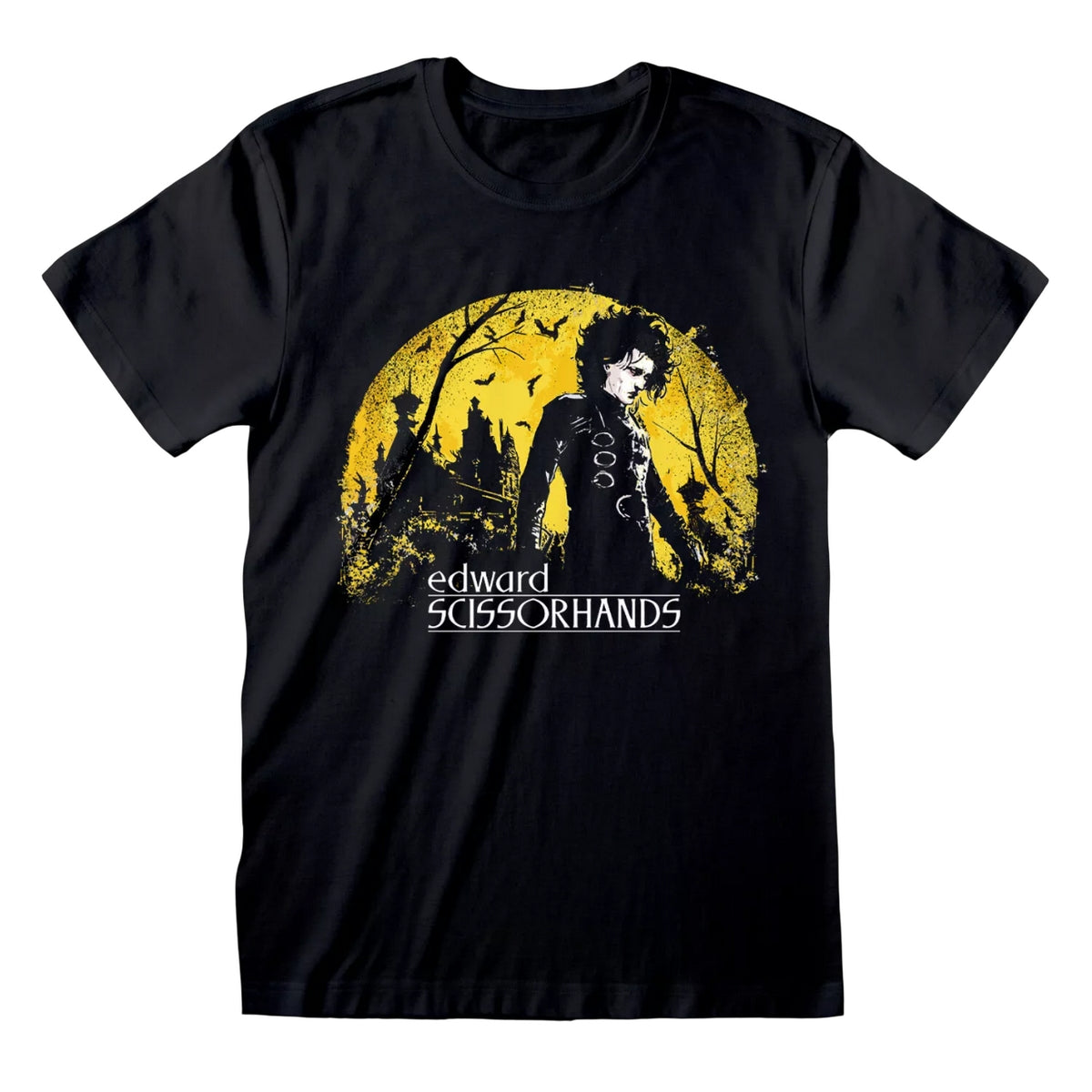 Black - Front - Edward Scissorhands Unisex Adult Moonlight T-Shirt