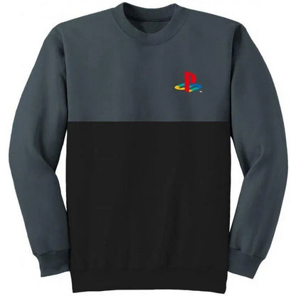 Black-Charcoal - Front - Playstation Unisex Adult Classic Logo Sweatshirt