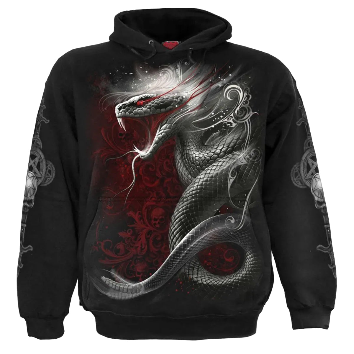 Black - Front - Spiral Direct Unisex Adult Gothic Serpent Hoodie