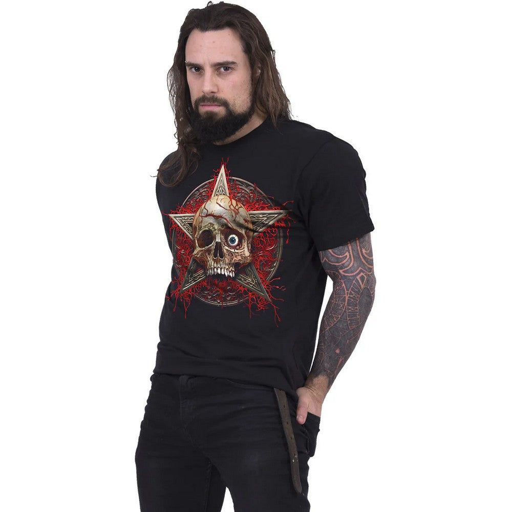 Black-Red-Acorn - Side - Spiral Direct Unisex Adult Creeping Curse T-Shirt