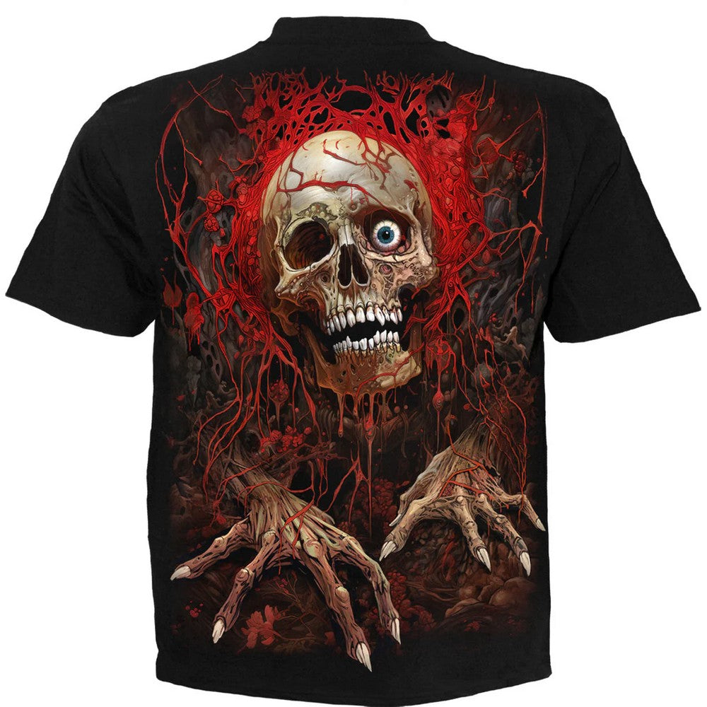 Black-Red-Acorn - Back - Spiral Direct Unisex Adult Creeping Curse T-Shirt