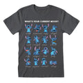 Light Graphite-Blue - Front - Lilo & Stitch Unisex Adult Emotions Stitch T-Shirt
