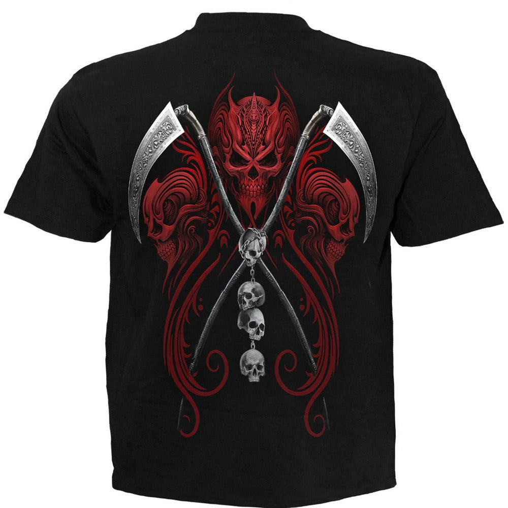 Black-Red - Back - Spiral Direct Unisex Adult Reaperess T-Shirt