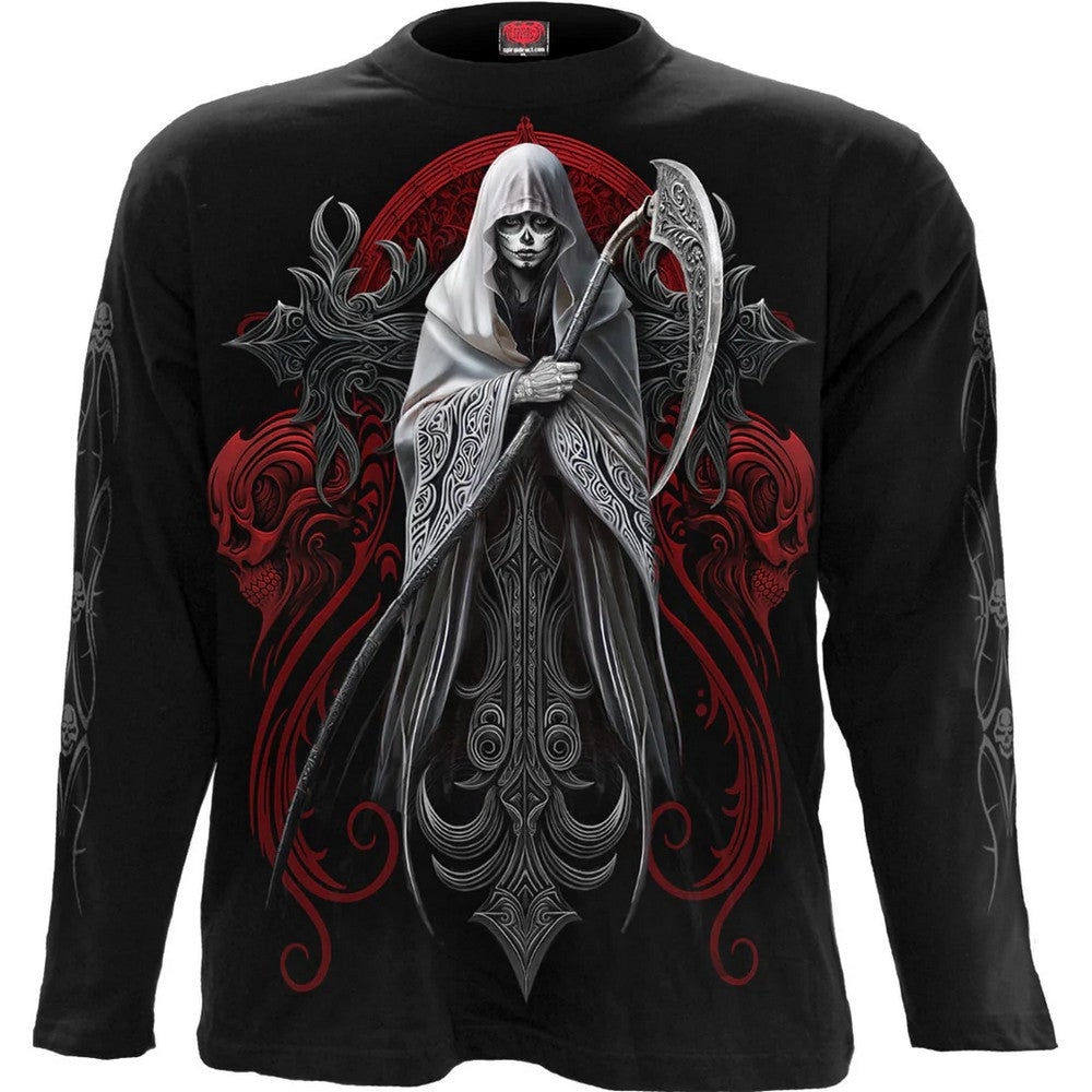 Black - Front - Spiral Direct Unisex Adult Reaperess Long-Sleeved T-Shirt