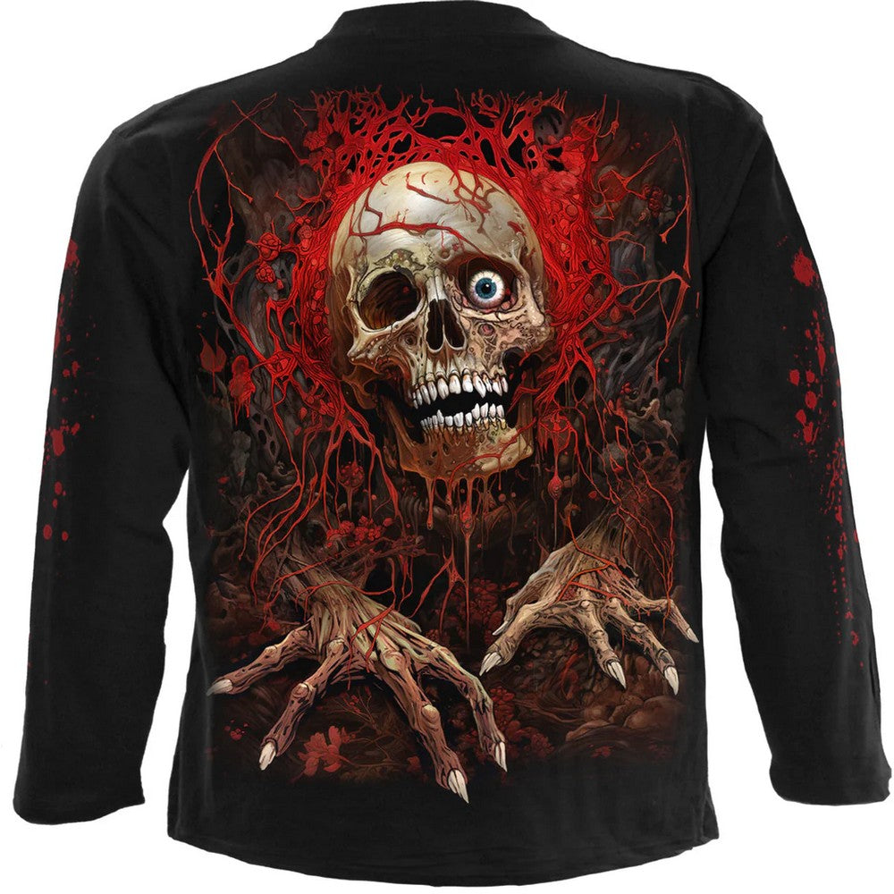 Black-Red - Back - Spiral Direct Unisex Adult Creeping Curse Long-Sleeved T-Shirt
