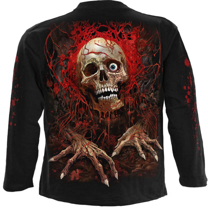 Black-Red - Back - Spiral Direct Unisex Adult Creeping Curse Long-Sleeved T-Shirt
