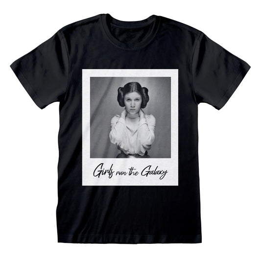 Black - Front - Star Wars Unisex Adult Girls Run The Galaxy Princess Leia T-Shirt