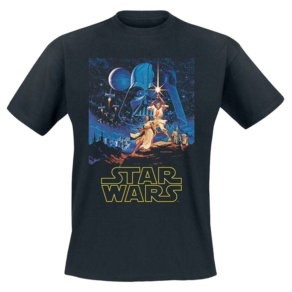 Black - Front - Star Wars Unisex Adult Classic Poster T-Shirt