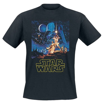 Black - Front - Star Wars Unisex Adult Classic Poster T-Shirt