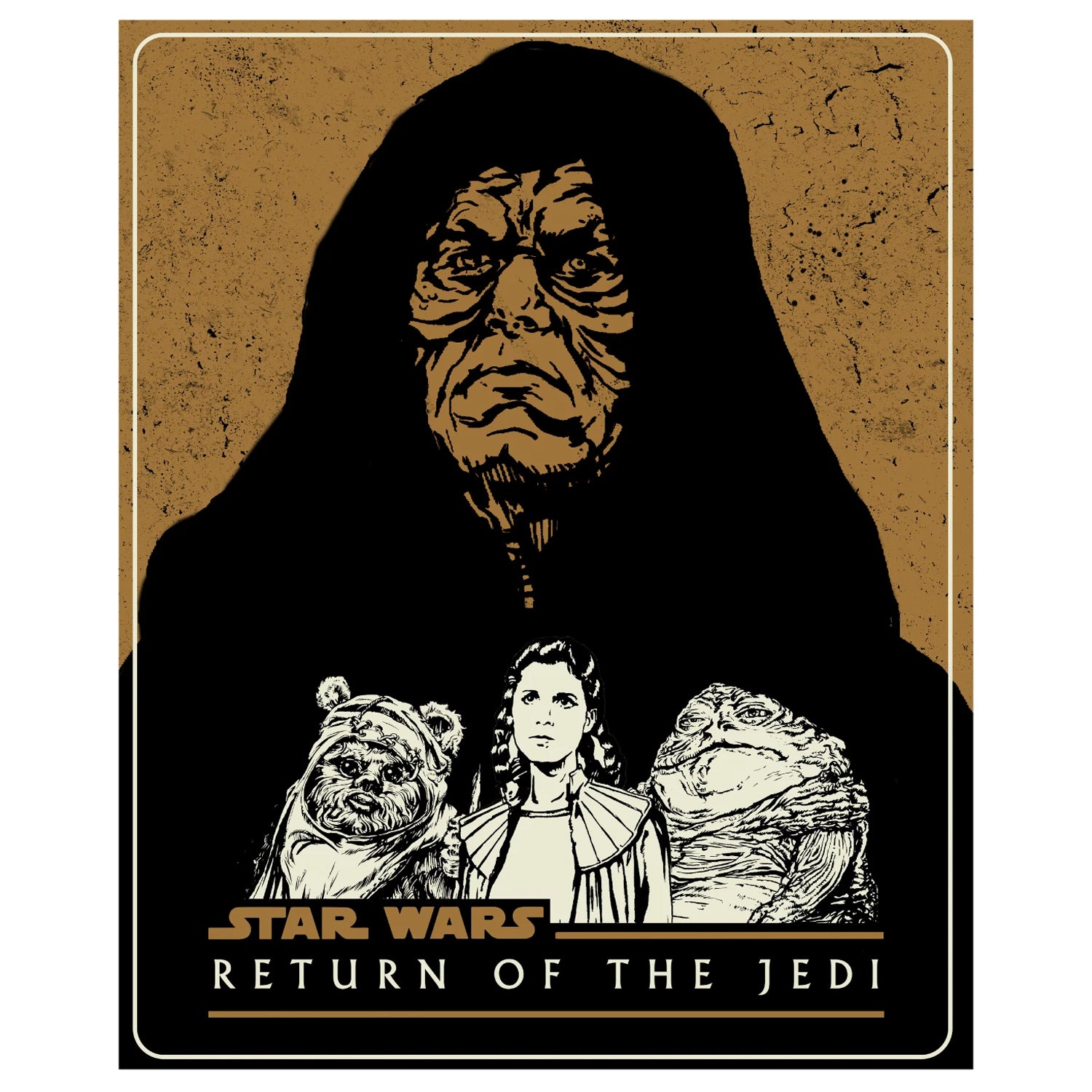 Natural - Side - Star Wars: Return Of The Jedi Unisex Adult Vector Character T-Shirt
