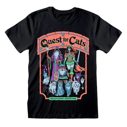Black - Front - Steven Rhodes Unisex Adult Quest For Cats T-Shirt