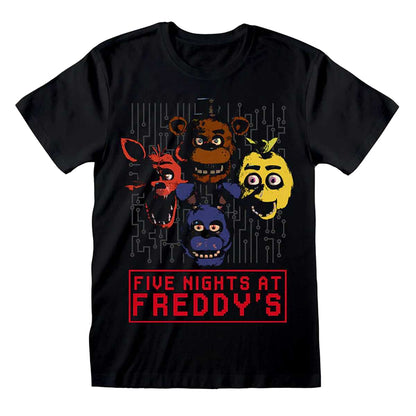 Black - Front - Five Nights At Freddys Unisex Adult 4 Heads T-Shirt