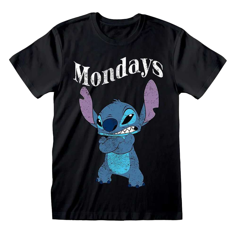 Black - Front - Lilo & Stitch Unisex Adult Mondays T-Shirt