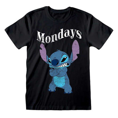 Black - Front - Lilo & Stitch Unisex Adult Mondays T-Shirt