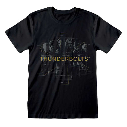 Black - Front - Thunderbolts* Unisex Adult In Rectangles Characters T-Shirt