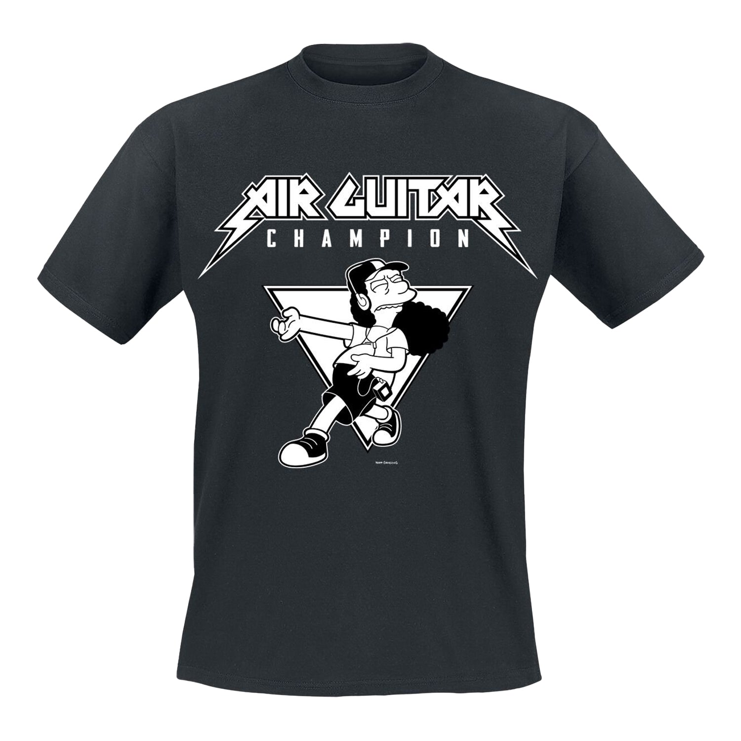 Black - Front - The Simpsons Unisex Adult Professional Air Guitarist T-Shirt