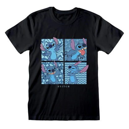 Black - Front - Lilo & Stitch Unisex Adult Character Boxes T-Shirt
