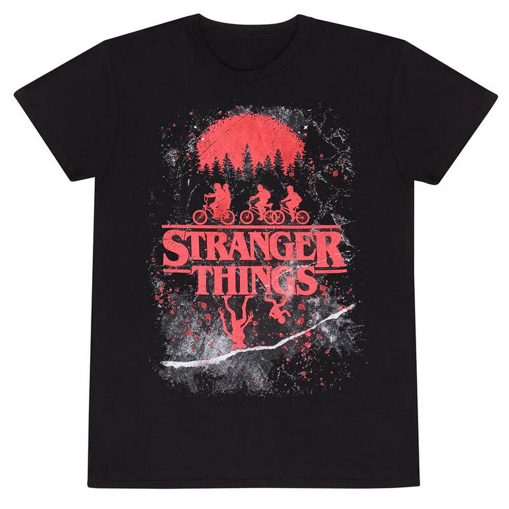 Black - Front - Stranger Things Unisex Adult Vintage Poster T-Shirt