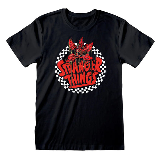 Black - Front - Stranger Things Unisex Adult Checkerboard Logo T-Shirt
