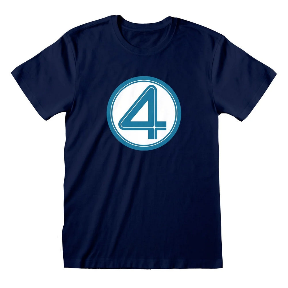 Navy Blue - Front - Fantastic Four Unisex Adult Emblem T-Shirt