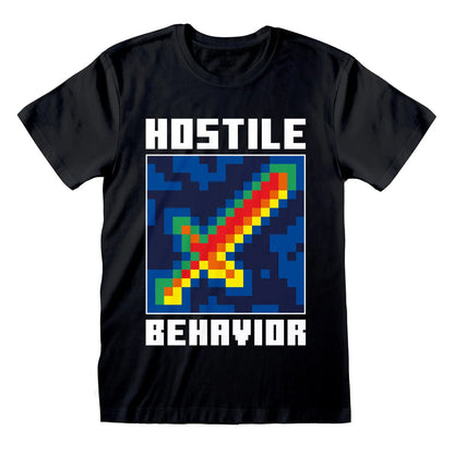 Black - Front - Minecraft Unisex Adult Hostile Behaviour T-Shirt