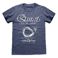 Vintage Heather Navy - Front - Jaws Unisex Adult Quints Shark Fishing T-Shirt