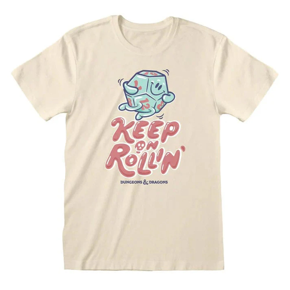 Natural - Front - Dungeons & Dragons Unisex Adult Keep On Rolling T-Shirt