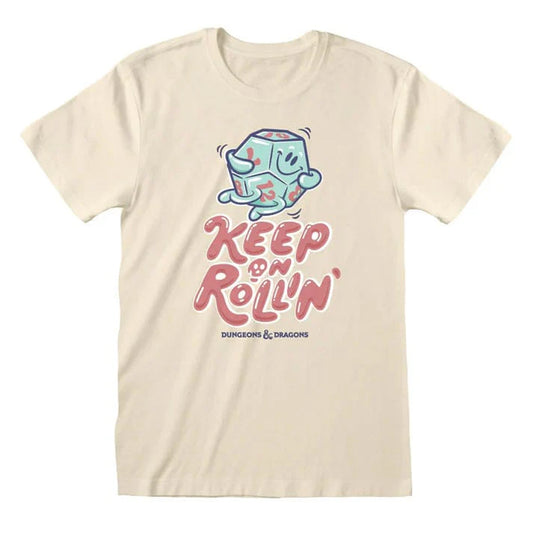 Natural - Front - Dungeons & Dragons Unisex Adult Keep On Rolling T-Shirt