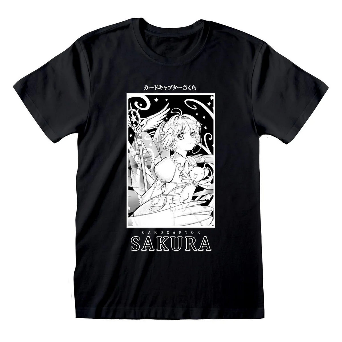 Black-White - Front - Cardcaptor Sakura Unisex Adult T-Shirt