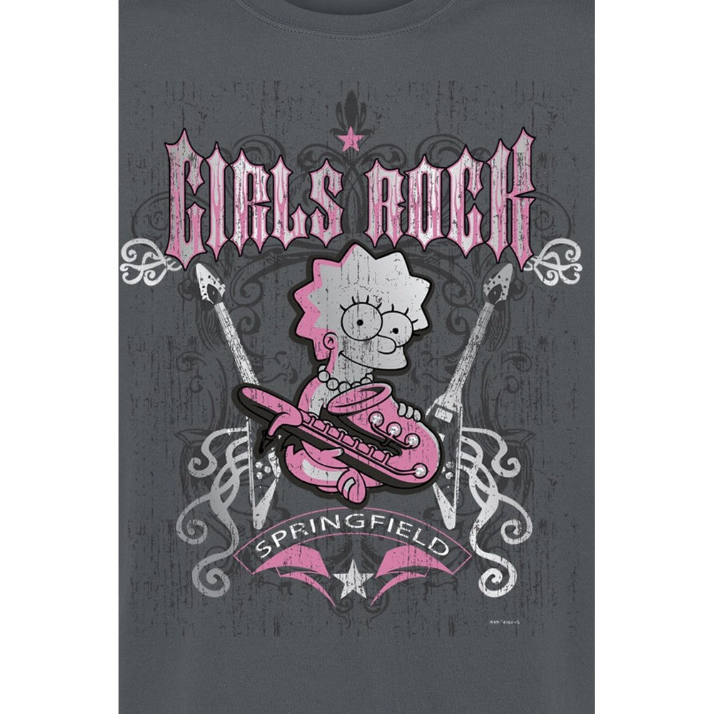 Light Graphite - Side - The Simpsons Unisex Adult Girls Rock T-Shirt