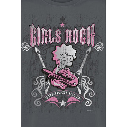 Light Graphite - Side - The Simpsons Unisex Adult Girls Rock T-Shirt