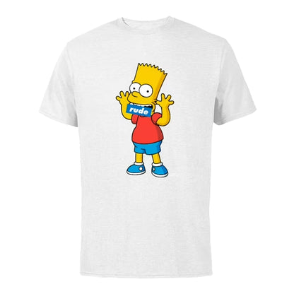 White - Front - The Simpsons Unisex Adult Bart Simpson T-Shirt