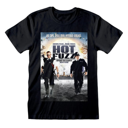 Black - Front - Hot Fuzz Unisex Adult Poster T-Shirt